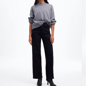 Madewell The Curvy Perfect Vintage Wide-Leg Jean in Black Rinse Wash